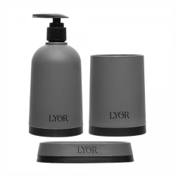 Jogo 3 Peças P/ Banheiro de Plastico Cinza 221776