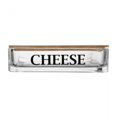 Porta Frios com Tampa de Bambu Basic 20cm x 15cm x 8cm Vidro 21317 Wolff