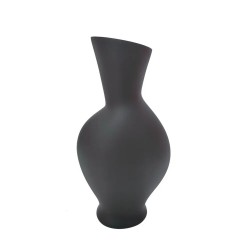 Vaso Orgânico Longo Decorativo Resina Preto Fosco Flores BTC