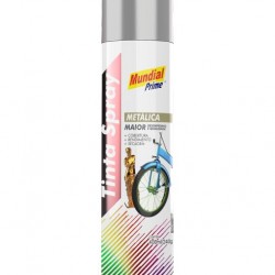 F - TINTA SPRAY 200ML METALICA PRATA MUNDIAL