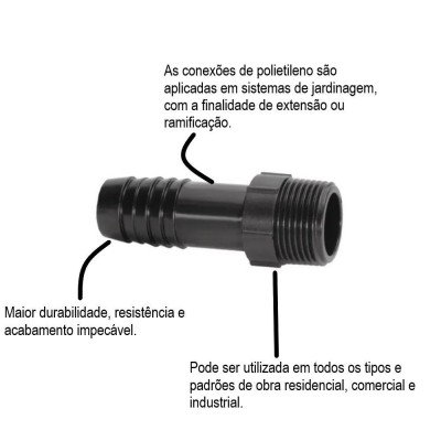 Adaptador 3/4 Red 1/2 Preto Global Plastic