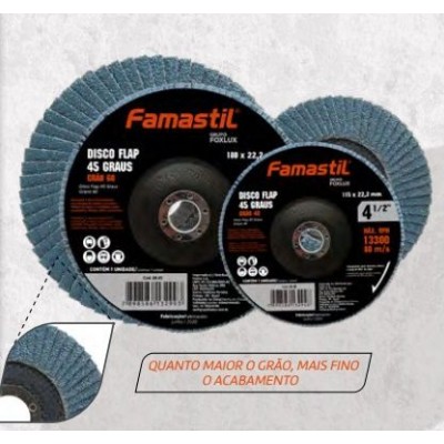 DISCO FLAP 4.1/2 GRÃO 040 LIXA AZUL FAMASTIL