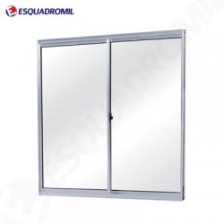 F - JANELA ALUM 100X100 2FL S/ BAND ESQUADROMIL