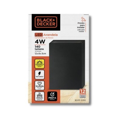 F - ARANDELA LED 04W 3000K PT B&D