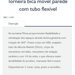 TORN BICA MOVEL PAREDE C/ TUBO FLEX VERM JAPI