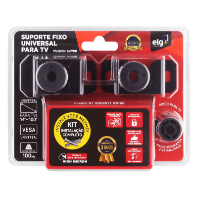 O - SUPORTE TV FIXO UNIV 14A100 100KG UNI88 ELG