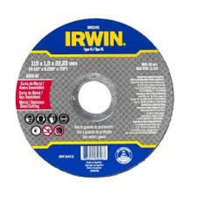 DISCO DE CORTE METAL/INOX 4.1/2 - 1MMX7/8 IRWIN