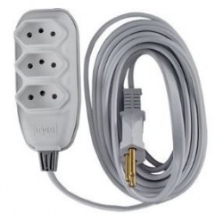 EXTENSAO PP 3 VIAS 3,0M 10A 250V CZ ILUMI