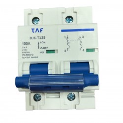 DISJUNTOR BIPOLAR 100A 6KA DIN TAF