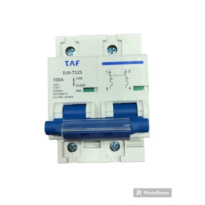 DISJUNTOR BIPOLAR 100A 6KA DIN TAF