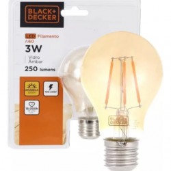 O - LAMPADA LED FILAMENTO A60 AMBAR 03W 2200K B&D