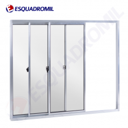 F - JANELA ALUM 100X150 4FL S/ BAND ESQUADROMIL
