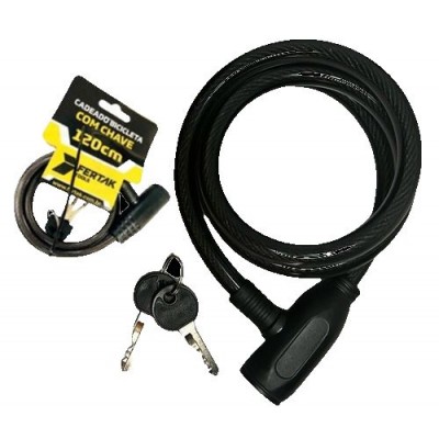 Cadeado De Bicicleta C/ Chave 120Cm Fertak