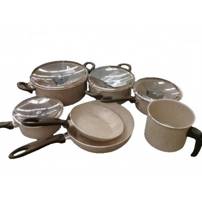 Jogo De Panelas 7 Peças Ceramic Life Suprema Vanilla Brinox