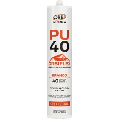 Adesivo Selante em PU40 na Cor Branco de 380g - ORBI