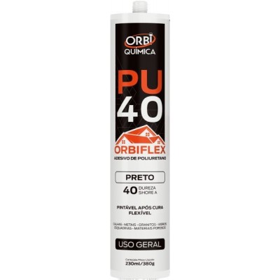 Adesivo Selante PU40 cor Preto de 380g - ORBI