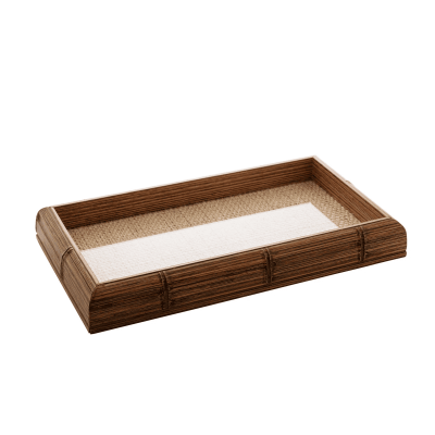 Bandeja De Madeira Bambu Com Sisal Natural - 13443 Wolff