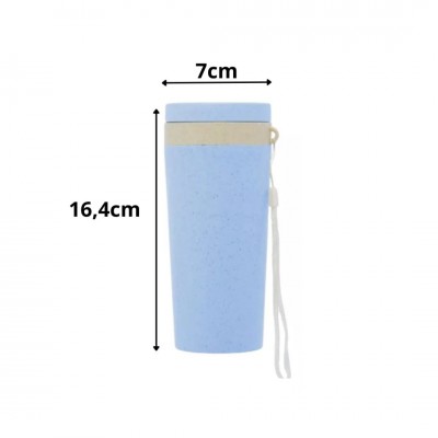 F - COPO TERM BAMBU AZ C/ALÇA 310ML 4923 LYOR