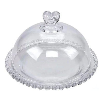 Queijeira de Cristal Lyor Coraçao 19,5x13Cm 1702