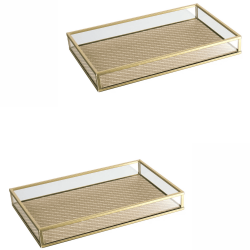 F - BANDEJA DECORATIVA BG/DOURADO KV0287 BTC