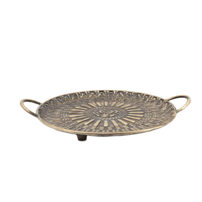 Bandeja Decorativa em Metal Dourado CR0185 BTC