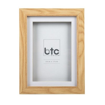 Porta Retrato 15x10 cm Fotografia Branco Madeira Natural BTC