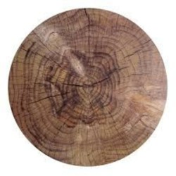 Sousplat Redondo Mesa Posta Elegante Estampa Madeira 1Pc BTC