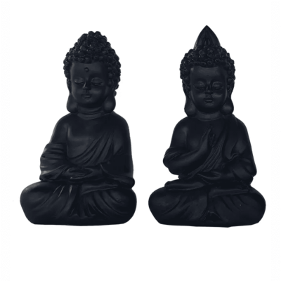 Conjunto 3 Peças Decorativas em Resina Preto NA3006 BTC