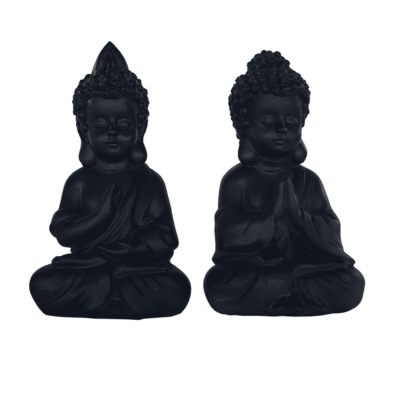 Conjunto 3 Peças Decorativas em Resina Preto NA3006 BTC