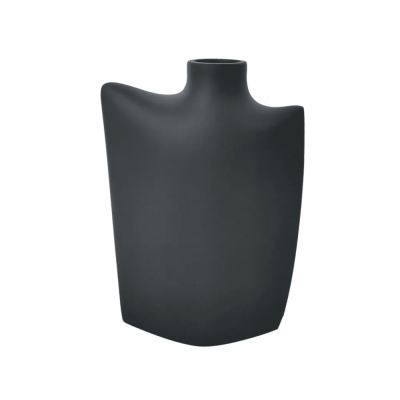 Vaso Orgânico Decorativo Resina Preto Fosco para Flores BTC