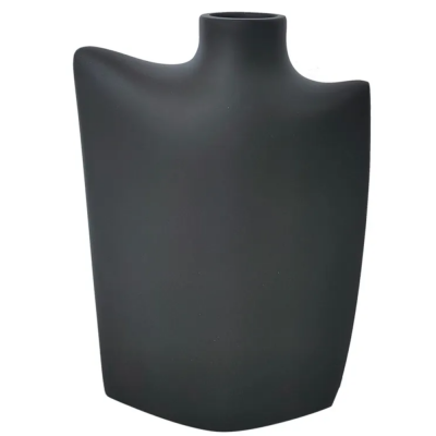 Vaso Orgânico Decorativo Resina Preto Fosco para Flores BTC