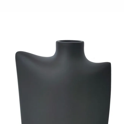 Vaso Orgânico Decorativo Resina Preto Fosco para Flores BTC