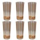RJW0017 BTC - Conjunto 6 Copos Âmbar de Acrílico