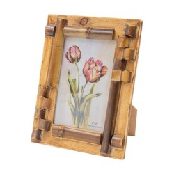 Porta Retrato De Bambu, 10x15cm Canudo Colorbox, Cimtoys