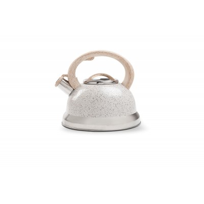 Chaleira Com Apito Retrô Bule de 2,7L na Cor Branco Vanila Roma Brinox