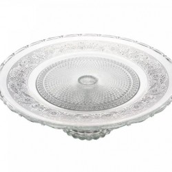 Prato para Bolo de Vidro com Pé Angel 30cm x 30cm x 10cm - 220260 Lyor