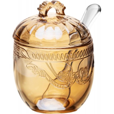 Açucareiro com Colher e Tampa Imperial 240ml Âmbar Metalizado Cristal Ecológico - 221040 Lyor