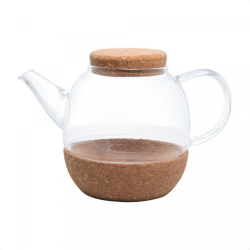 Chaleira Chazeira Vidro Tampa Bandeja Rolha 800ml - Wolff