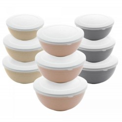 Conjunto 03 Bowls Com Tampa Bambu PP Lines Bege 2430 Lyor