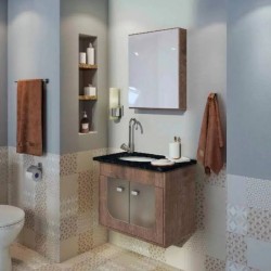 Armario Siena 60Cm C/ Espelh Noce/Verde Gaam