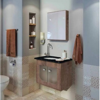 Armario Siena 60Cm C/ Espelh Noce/Verde Gaam