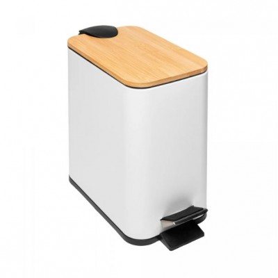 LIXEIRA RET METAL C/PEDAL BAMBU 5L BR 220221 LYOR