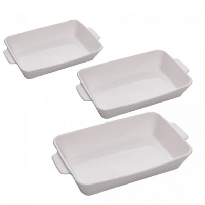 Conjunto 03 Refratarios C/Alça Basic Porcelana Branco 221116 Lyor
