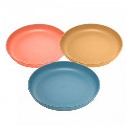 Prato P/Sobremesa Bambu e PP Stripes Azul 20cm 221298 Lyor