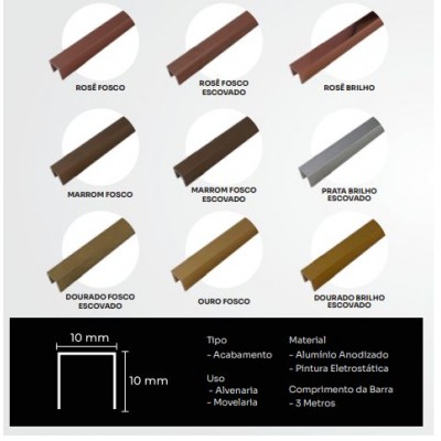 PERFIL MOSCOW CRISTAL DOURADO BRL 3,0MT NEW PONTA