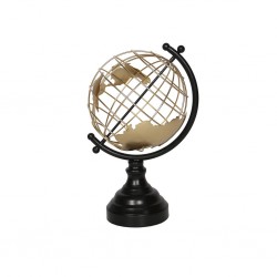 Globo Decorativa de Metal Preto e Dourado BTC