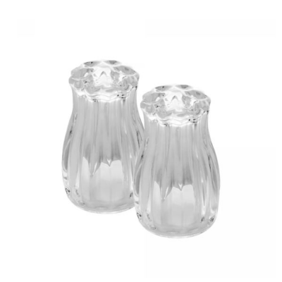 Conjunto 02Pc Saleiro e Pimenteiro Vidro C/ Tampa Plastico Petala 20539 Wolff