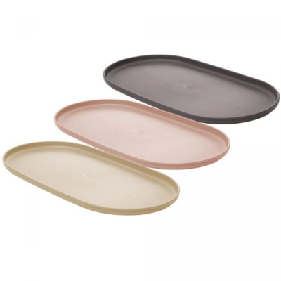 Travessa Oval Bambu PP Lines Cinza 37,5cm 220839 Lyor