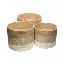 Conjunto 3 Cestos Organizadores de Fibra Natural Degradê Wolff