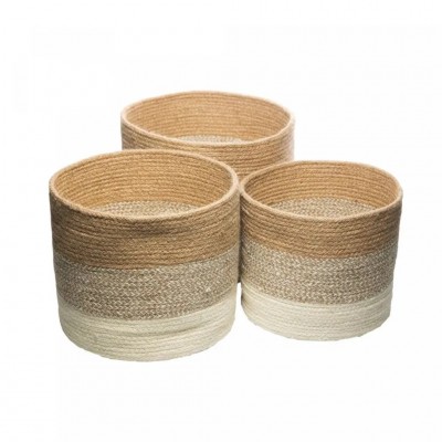 Conjunto 3 Cestos Organizadores de Fibra Natural Degradê Wolff
